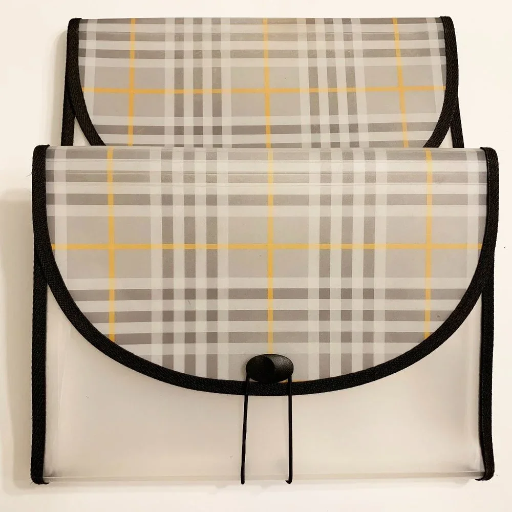 Set of (2) C-Line Plaid Expanding File, 1-1/2